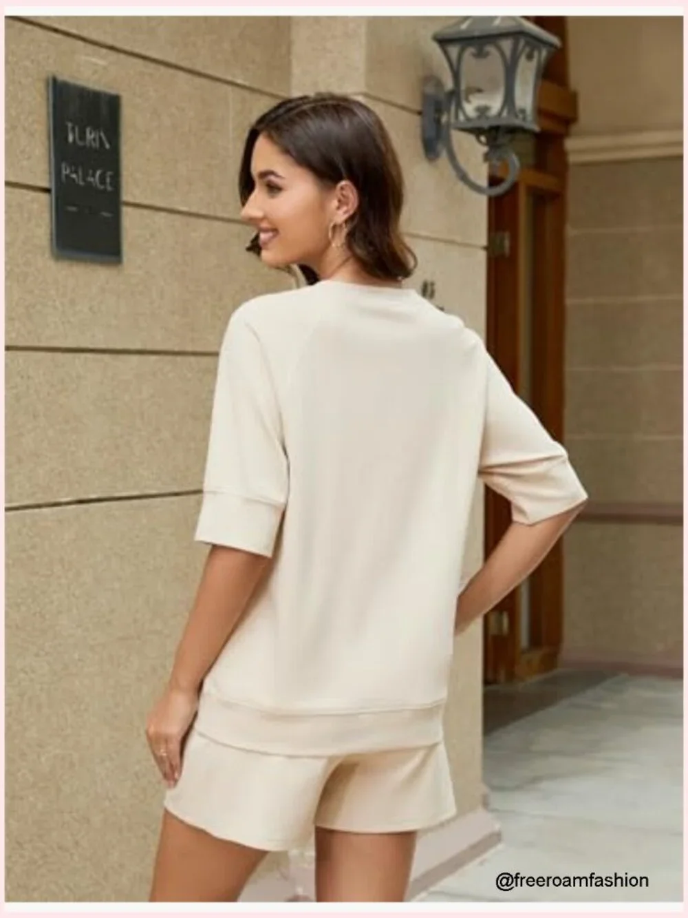 Women's 2 Piece Lounge Sets Summer Outfits Short Sleeve Top and Shorts
